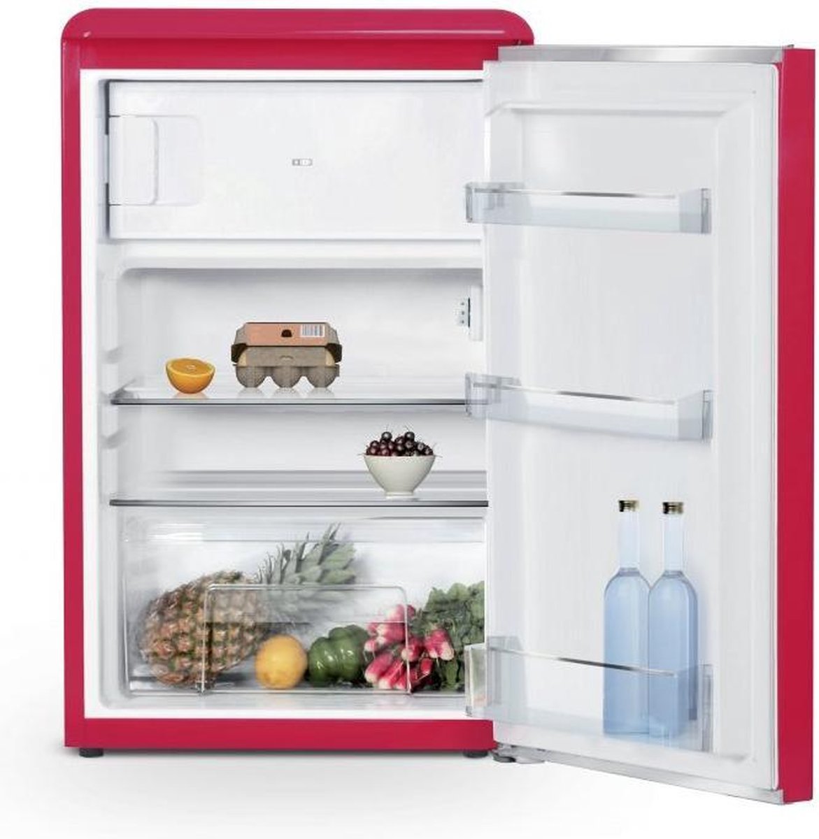 Schneider SCTT115VHAW koel-vriescombinatie met Vintage Look roze (donker)