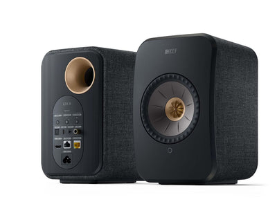 Kef LSX II set in zwart all-in-one actieve luidsprekersysteem.