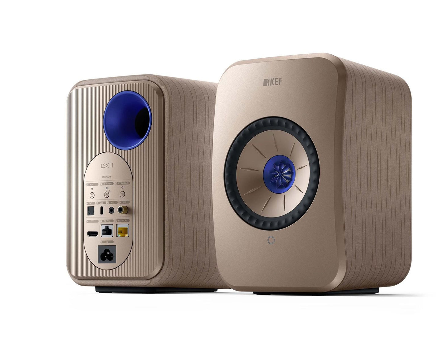 Kef LSX II set in beige