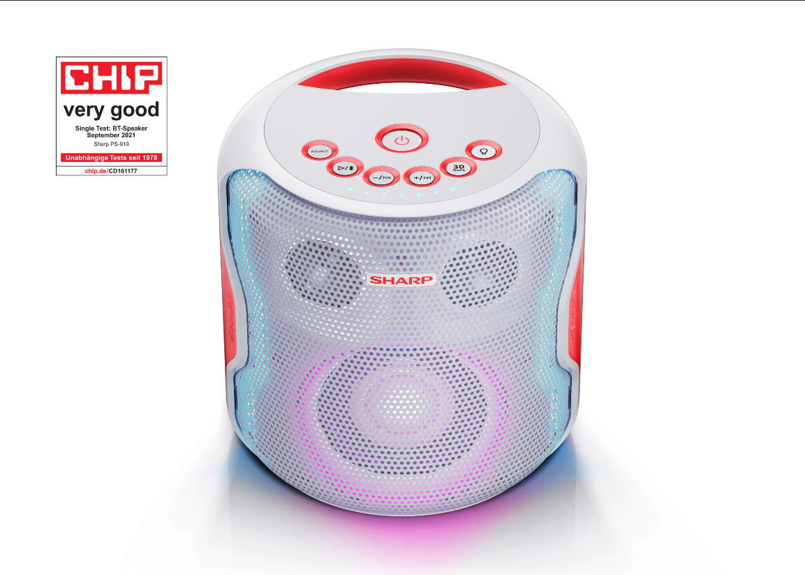 Sharp PS-919W Partyspeaker met Accu
