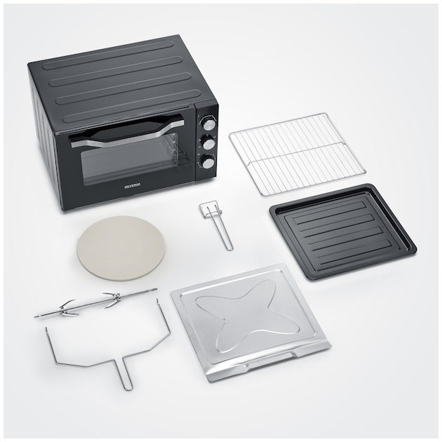 Severin TO2073 oven met inhoud 60 liter, hetelucht,grill en pizzasteen