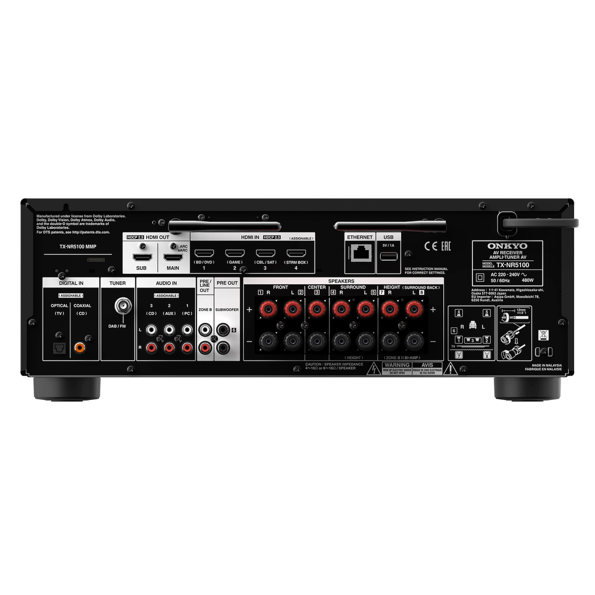 Onkyo TX-NR5100B surround receiver, werkt ook met Sonos