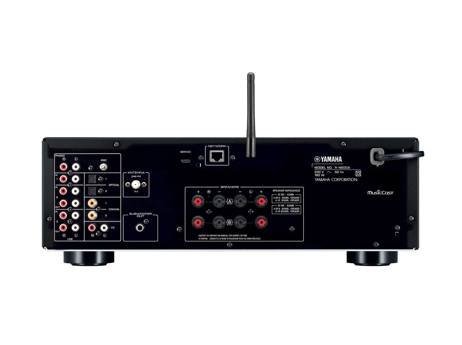 Yamaha R-N600A ZWART Netwerk receiver met MusicCast – Correct