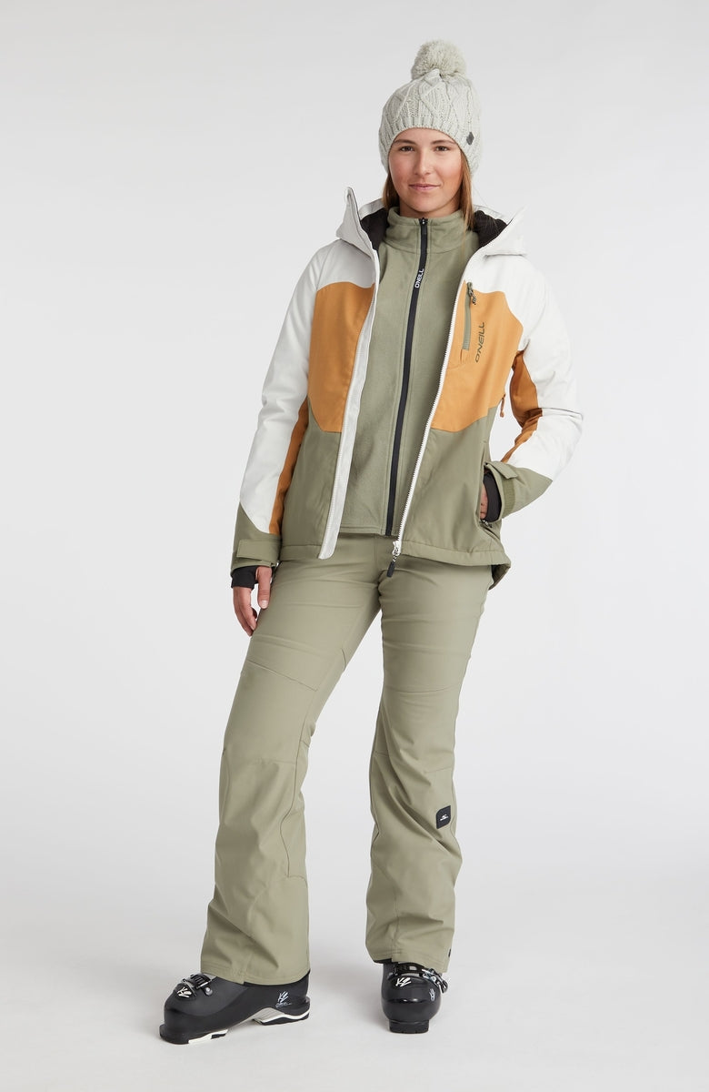 O'Neill Carbonite ski jas dames beige kleurblok