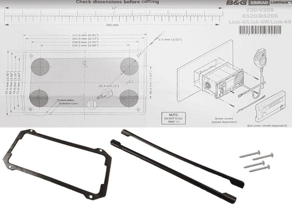 B&G VHF Flush mount kit