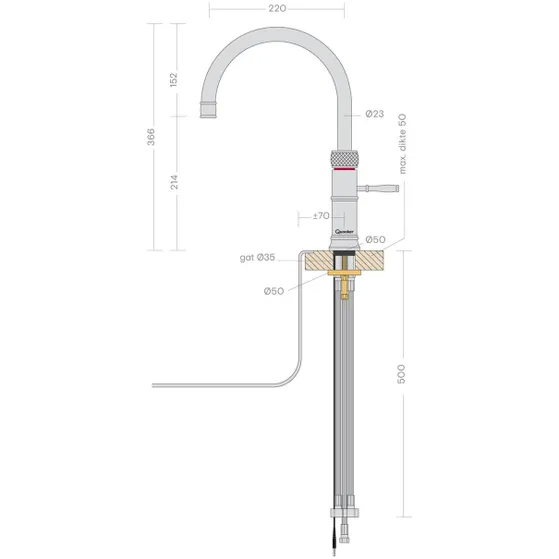Quooker Classic Fusion Round RVS