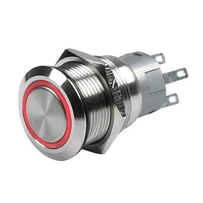 Hollex Aan/Uit Drukknop RVS 24V
