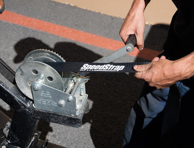 Speedstrap Winch strap 6 m x 50 mm trailerband met haak zwart