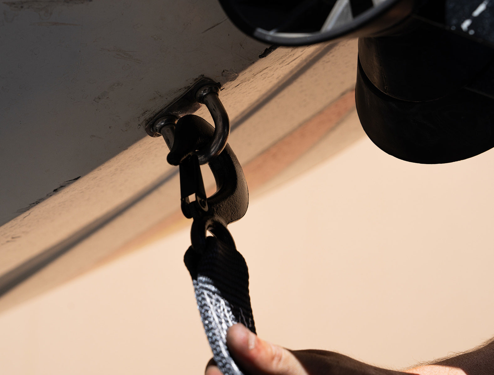 Speedstrap Winch strap 6 m x 50 mm trailerband met haak zwart