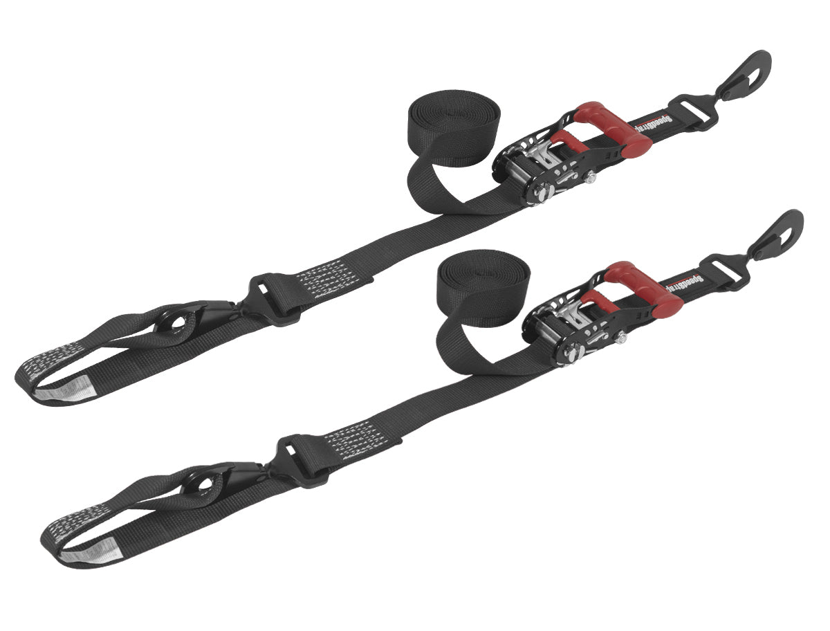 Speedstrap Ratchet Tie-down 38 mm x 3 m spanbanden met S-haken en lus (2 stuks)
