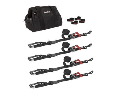 Speedstrap Heavy Duty Kit 38 mm x 3 m spanbandenset met haak en lus (4 stuks)