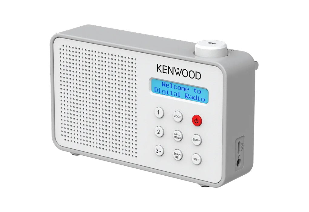 Radio Sveglia Kenwood CR-M25DAB Con DAB+, Bluetooth 5.3 E Doppia Sveglia – Elegante E Compatta (bianco)