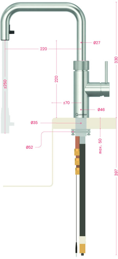 Quooker Flex Square Zwart