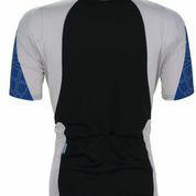 Bioracer GRAPHIC fietsshirt korte mouwen zwart met blauw heren,2 rugzakjes, rits,