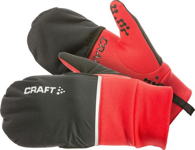 Craft Hybrid Weather Glove winter fietshandschoenen rood met zwart