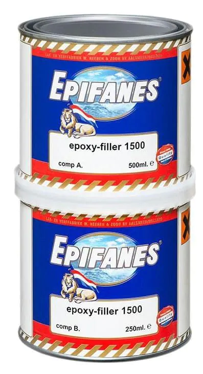 Epifanes Epoxy-Filler 1500 2 componenten Epoxy Plamuur krimpvrij 750 ml