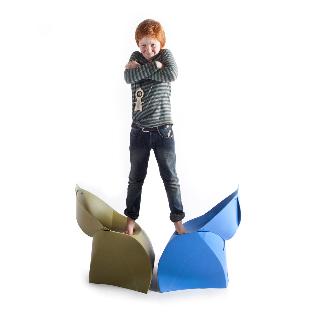 Flux Chair Junior opvouwbare design kinderstoel blauw (4 stuks)
