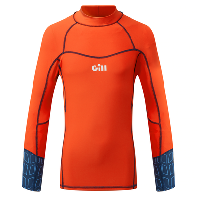 Gill Pro Rash Vest LS UV+ shirt lange mouwen oranje junior