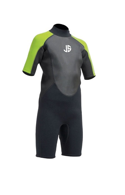 JS Watersports Tarifa 3/2 shorty wetsuit zwart/groen junior