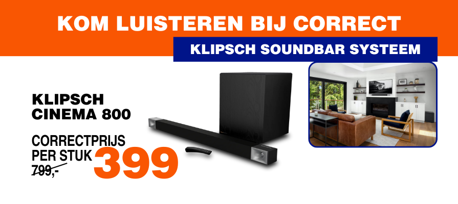Klipsch Cinema 800 Superkrachtige Soundbar met Home Cinema Surround en Dolby Atmos