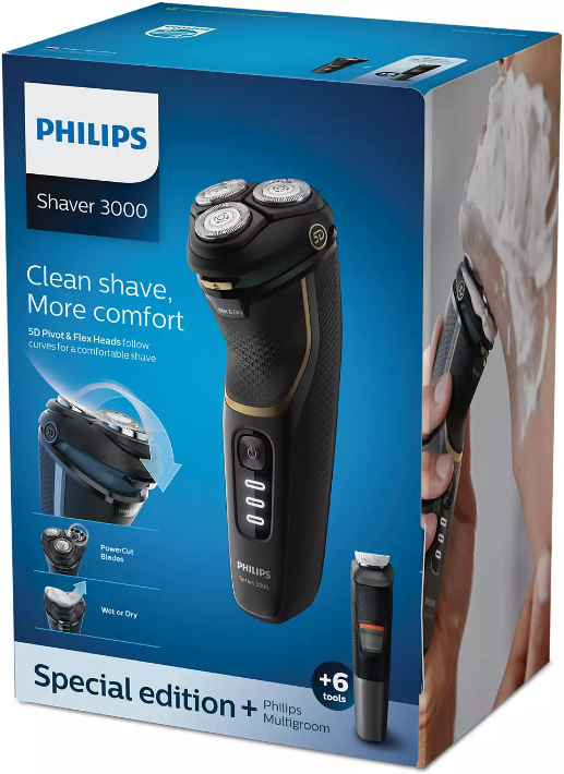 Philips S3333/58 wet en dry shaver met een extra body groomer