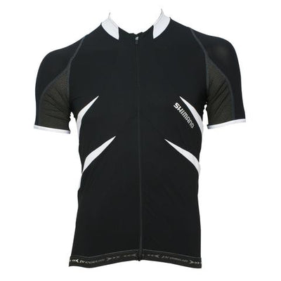 Shimano Premium Short Sleeve fietsshirt korte mouwen zwart met wit heren