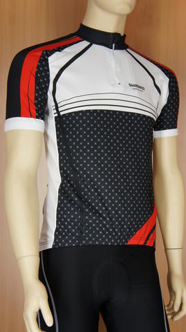 Shimano Shimano original print fietsshirt korte mouwen zwart met wit en rood heren