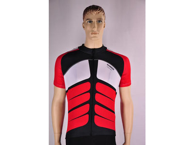 Shimano Shimano performance fietsshirt korte mouwen rood met zwart en wit heren