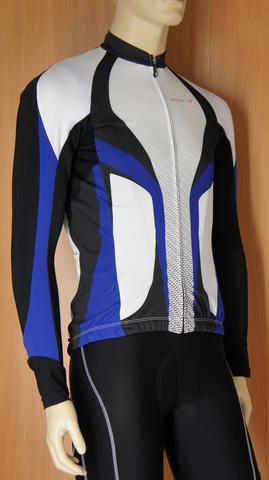 Shimano Shirt Lang Race fietsshirt lange mouwen wit met zwart en blauw heren
