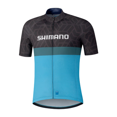 Shimano Team fietsshirt korte mouwen zwart met blauw heren