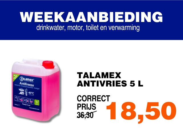 Talamex Antivries 5 liter geschikt voor drinkwater systemen, toilet, verwarming en motor