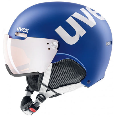 Uvex HLMT 500 Visor skihelm met vizier blauw/wit