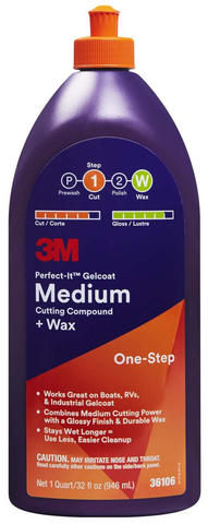 3M Perfect-It Gelcoat Medium Cutting Compound & Wax