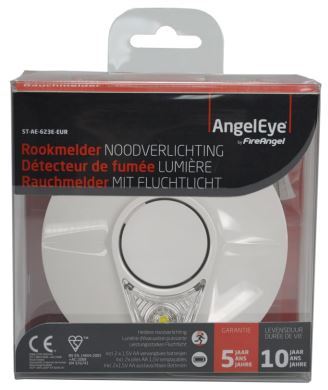 Angel Eye ST-AE-623E-EUR Rookmelder met noodverlichting (2xAA)