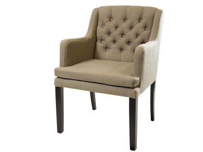 CSW Isabella comfortabele stoel met koloniaal eiken poten, armhoogte 67 cm