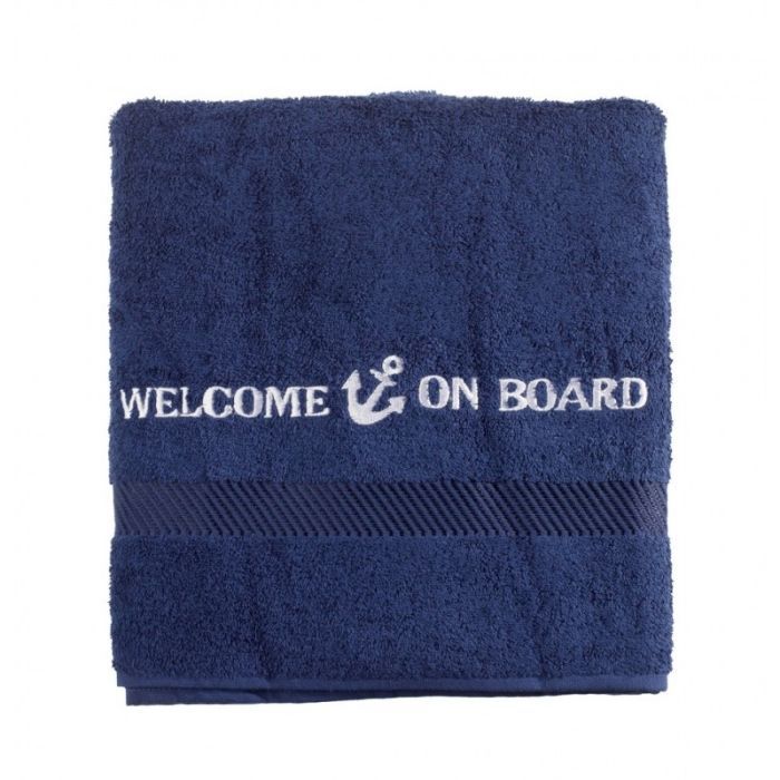 Captain's Collection Badlaken Welcome on board 70x140 cm blauw