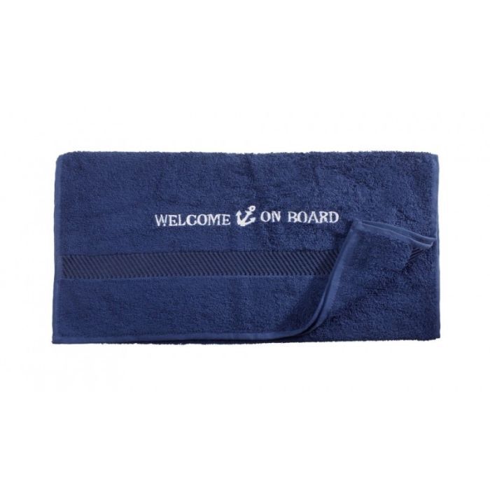 Captain's Collection Handdoek Welcome on board 50x100 cm blauw