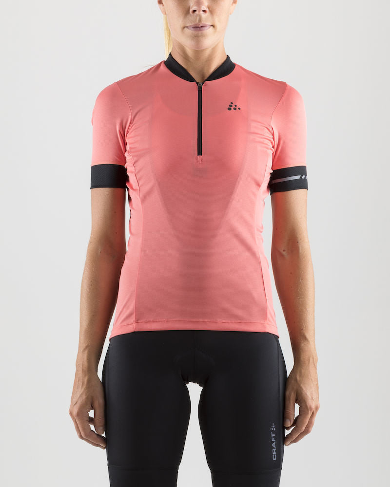 Craft Point Jersey fietsshirt korte mouwen roze dames