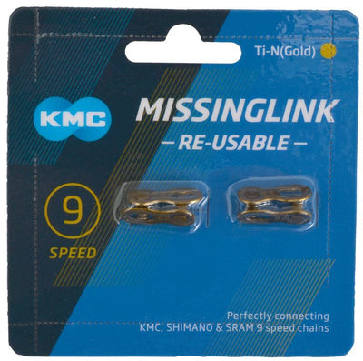 KMC MissingLink 9R Ti-N Gold (2 stuks) geschikt voor KMC, Shimano & Sram 9-speed ketting