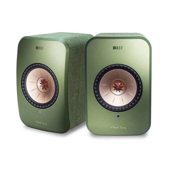 Kef LSX set Groen design stereo TV sound systeem