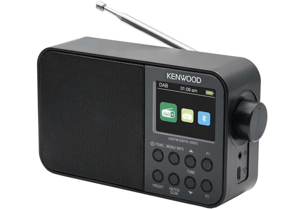 Kenwood CR-M30DAB-B Compact radio met FM, DAB+radio en Bluetooth, 2000 mAH accu