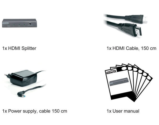 Marmitek Split 612UHD 2.0 HDMI splitter | 1 in / 2 uit | 3D | 4K60 (4:4:4) | HDCP 2.2