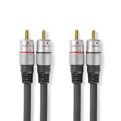Nedis Stereo audio kabel met vergulde phono Tulp connectoren