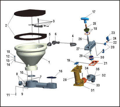 Nuova Rade Servicekit-A voor handmatig toilet LT-0 & LT-1