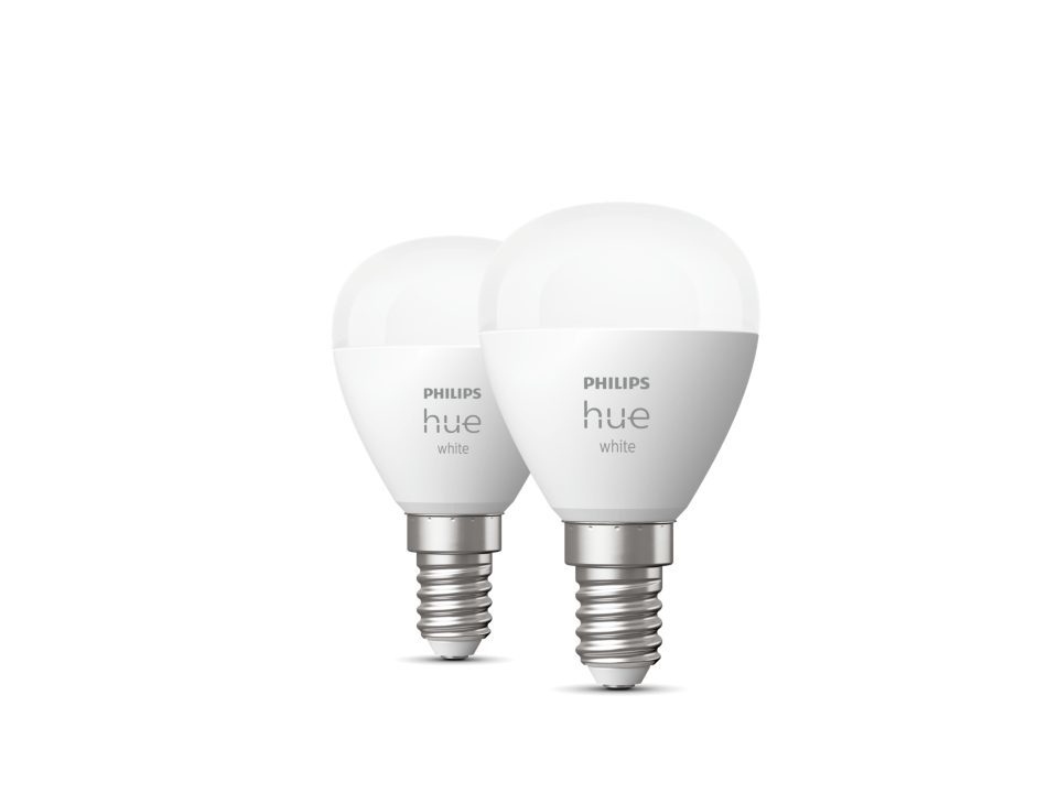 Philips HueW Hue E14 Ledlamp Kogel Warm Wit Licht 2-pack