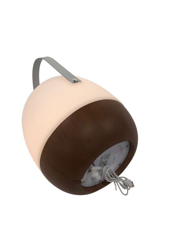Qazqa Cosy lamp Pintac wood taffellamp met speaker