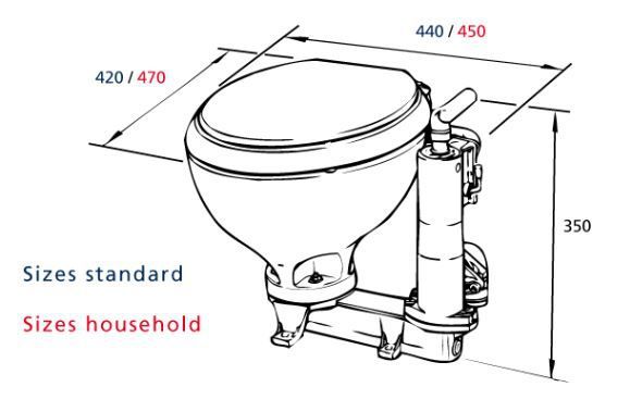 RM69 Handtoilet met grote pot, bril en deksel