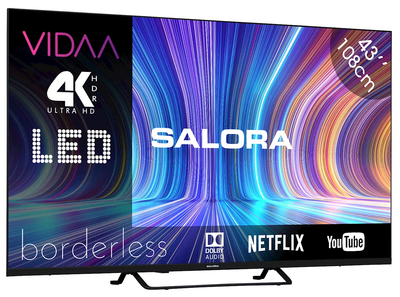 Salora 43UV210 HD 4K LED televisie met VIDAA Smart TV