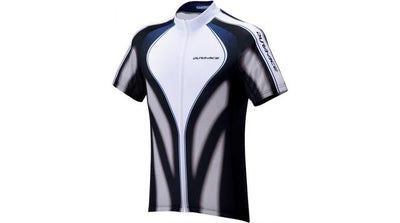 Shimano Race Print fietsshirt korte mouwen wit met zwart en blauw heren