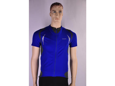 Shimano Shirt km fietsshirt korte mouwen blauw met zwart en wit heren